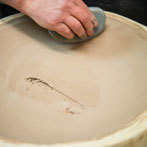 John Higgins at work in his studio 2018